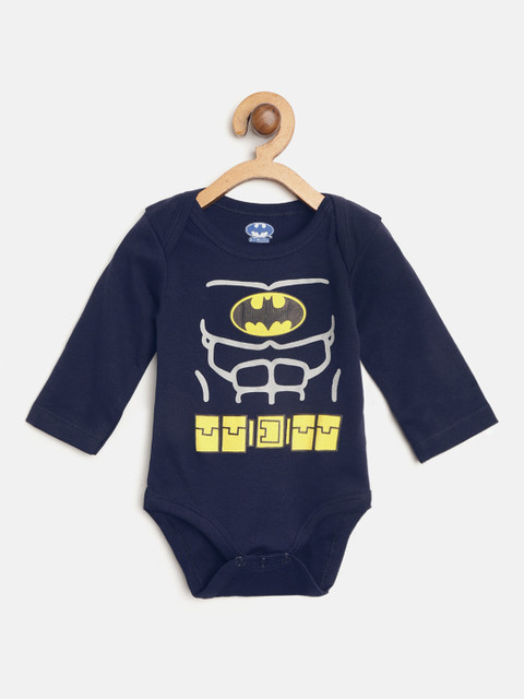 

Moms Love Boys Navy Blue & Yellow Batman Print Bodysuit