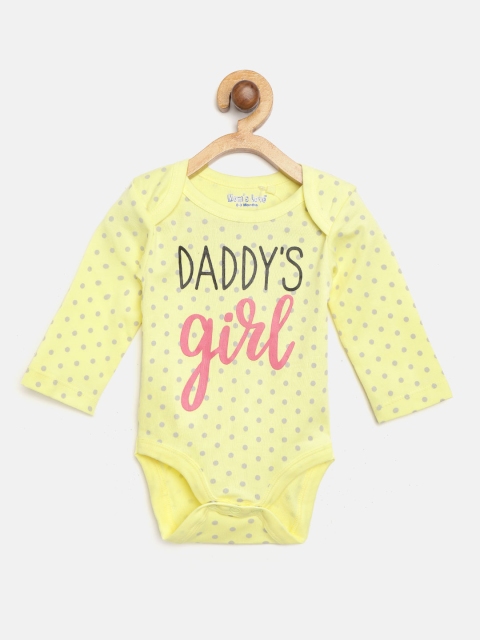 

Moms Love Girls Yellow & Grey Polka Dot Print Bodysuit