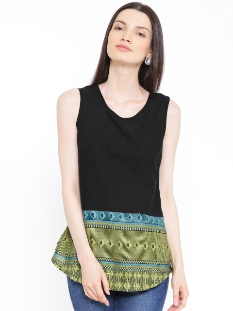 

Aurelia Black Woven Design Pure Cotton Kurti