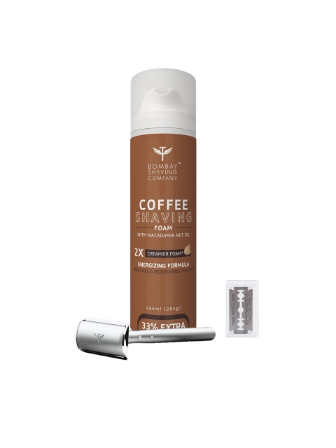 

Bombay Shaving Company Men Precision Razor For Men & Coffee Shaving Foam Combo 266 ml, Brown