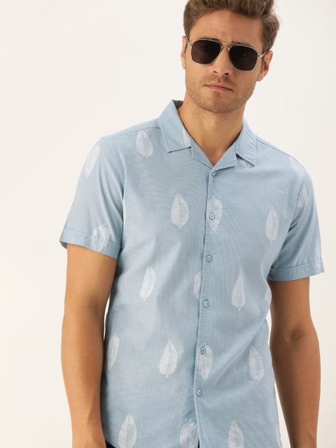 

Moda Rapido Men Blue & White Regular Fit Printed Casual Shirt