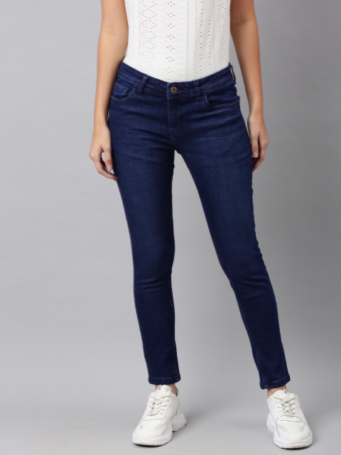 

Provogue Women Blue Skinny Fit Mid-Rise Clean Look Stretchable Cropped Jeans