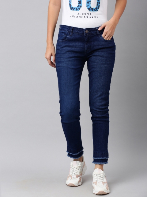 

Provogue Women Blue Skinny Fit Mid-Rise Clean Look Stretchable Cropped Jeans