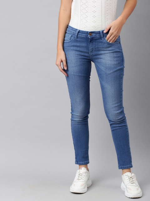 

Provogue Women Blue Skinny Fit Mid-Rise Clean Look Stretchable Cropped Jeans
