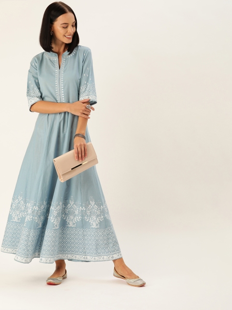 

Varanga Women Blue Embroidered Anarkali Kurta