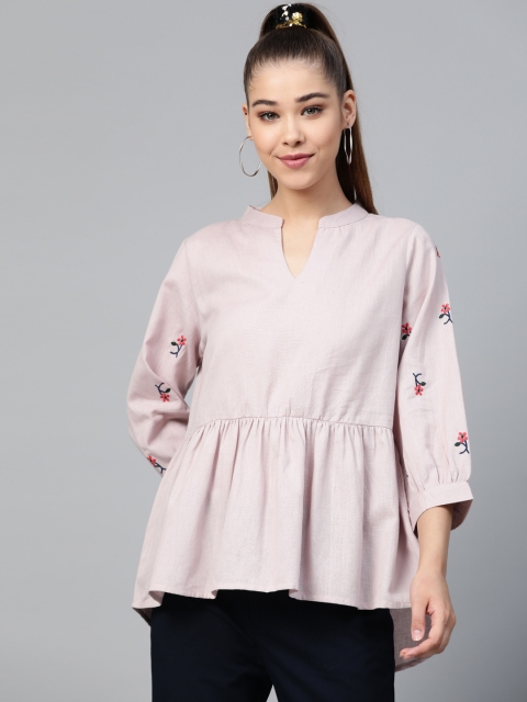 

Shae by SASSAFRAS Women Lavender Solid A-Line Top