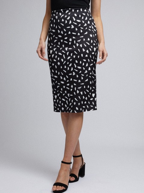 

DOROTHY PERKINS Women Black & White Printed Pencil Skirt