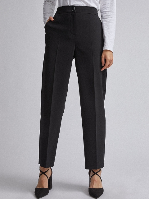 

DOROTHY PERKINS Women Black Regular Fit Solid Parallel Trousers