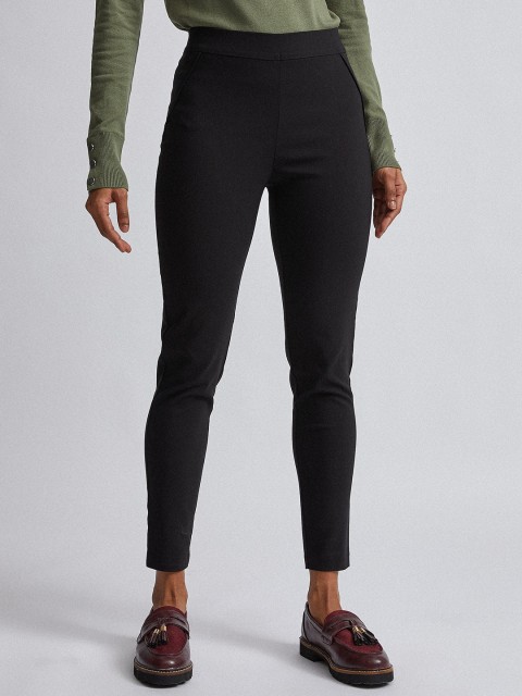 

DOROTHY PERKINS Petite Women Black Solid Regular Trousers