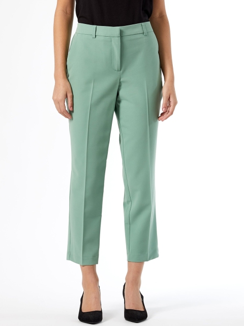 

DOROTHY PERKINS Women Green Regular Fit Solid Cropped Formal Trousers