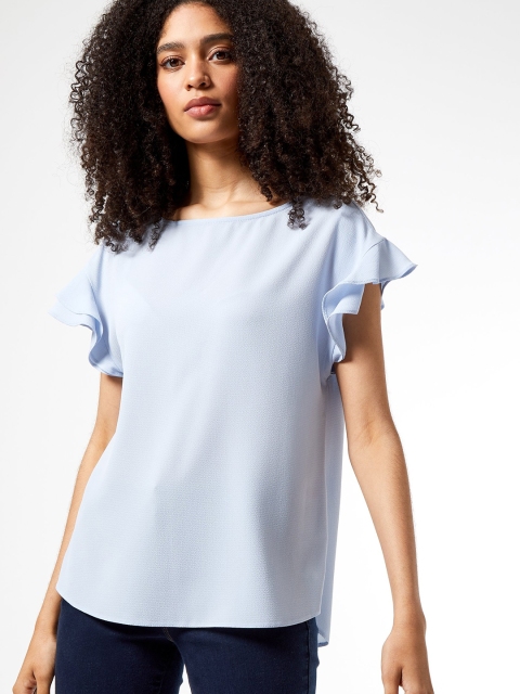 

DOROTHY PERKINS Women Blue Solid Top