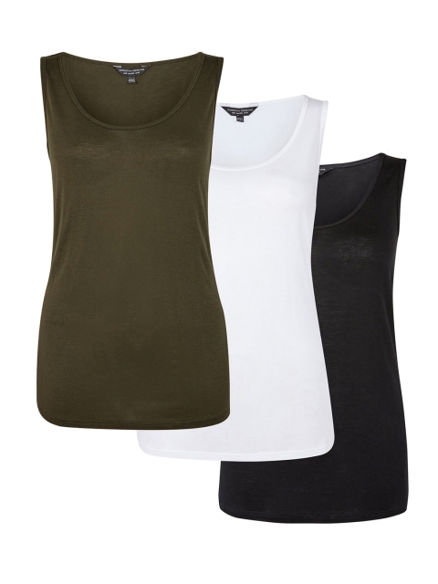

DOROTHY PERKINS Women Pack Of 3 Solid Tops, Olive