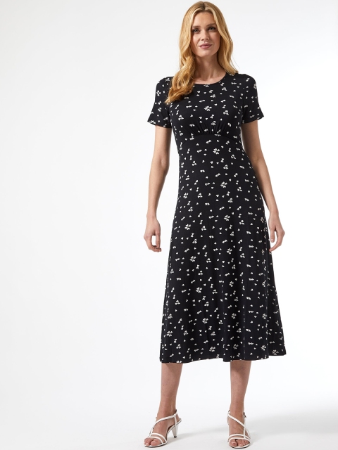 

DOROTHY PERKINS Women Black & White Heart Print Empire Dress