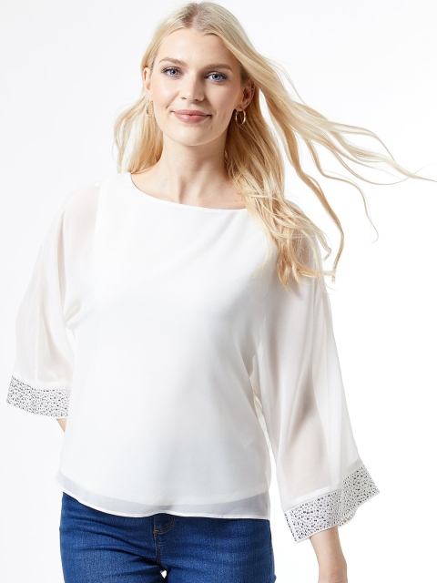 

DOROTHY PERKINS Women White Solid Top