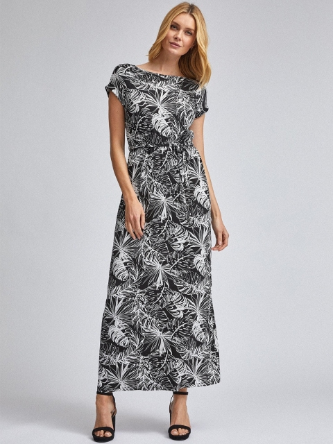 

DOROTHY PERKINS Women Black & White Tropical Print Maxi Dress