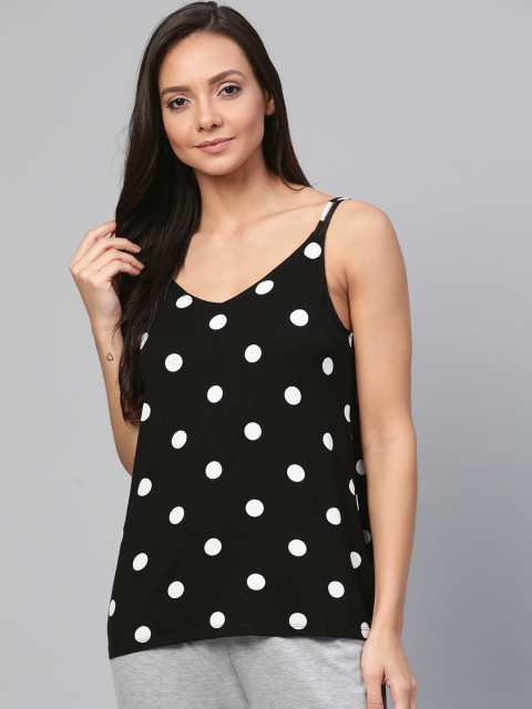 

DOROTHY PERKINS Women Black & White Polka Dots Printed Top