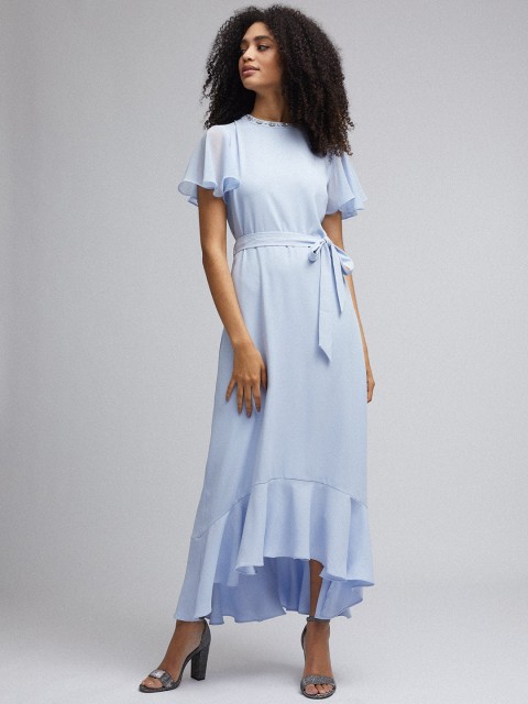 

DOROTHY PERKINS Women Blue Solid High-Low Maxi Dress