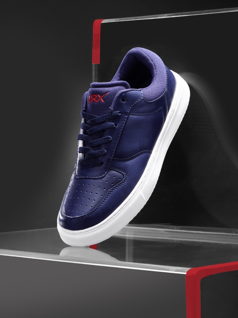 

HRX by Hrithik Roshan Men Navy Blue Perforated Skate Street Sneakers