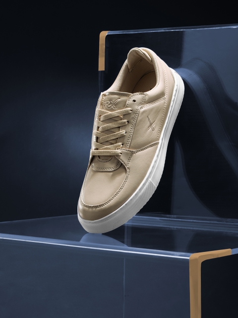 

HRX by Hrithik Roshan Men Beige Solid Skate Street Sneakers