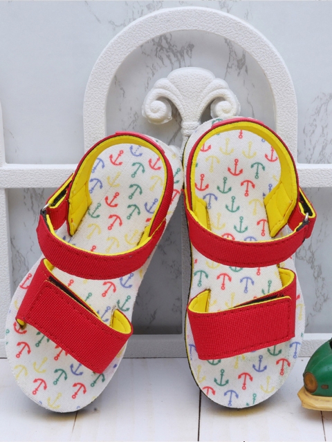 

DChica Boys White & Red Comfort Sandals