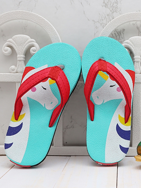 

DChica Girls Blue & Red Printed Thong Flip-Flops