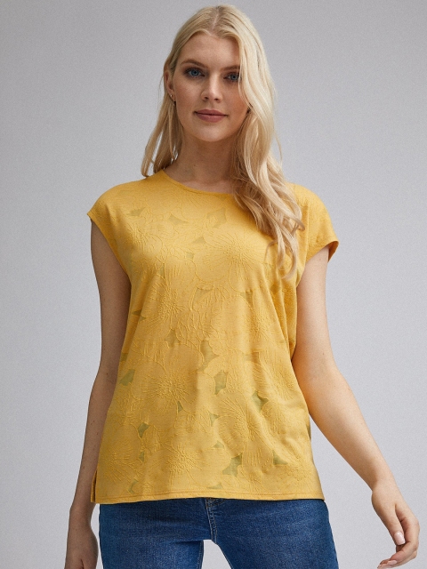 

DOROTHY PERKINS Women Yellow Floral Printed Top