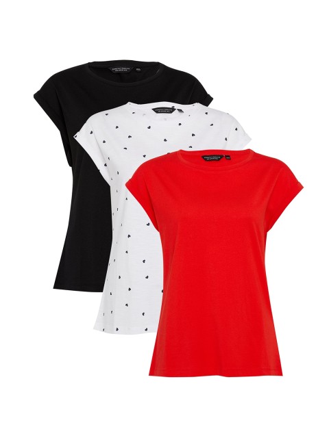 

DOROTHY PERKINS Women Pack of 3 Round Neck T-shirt, Red