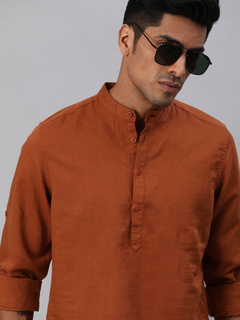 

Roadster Men Rust Orange Regular Fit Solid Casual Shirt