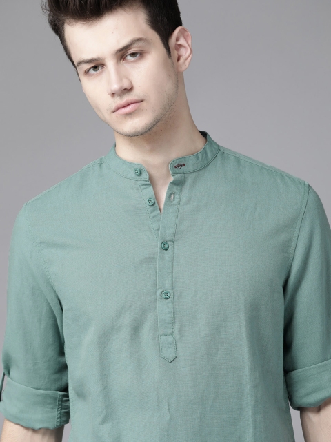 

Roadster Men Green Regular Fit Solid Sustainable Casual Shirt