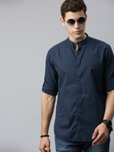 

Roadster Men Navy Blue Regular Fit Printed Casual Shirt