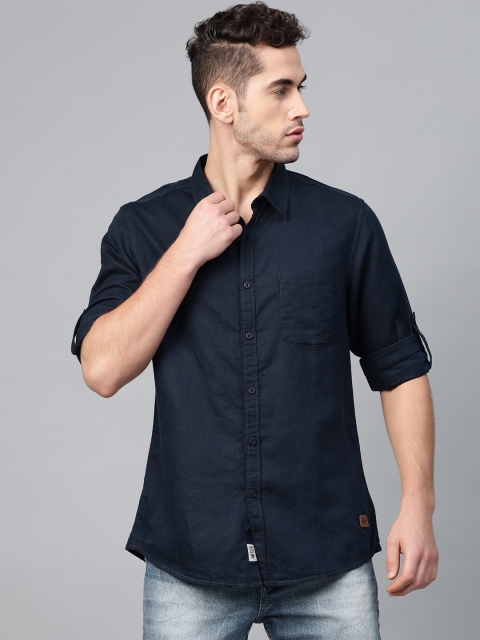 

Roadster Men Navy Blue Regular Fit Solid Casual Shirt