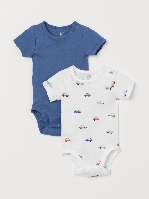 

H&M Kids Pack of 2 short-sleeved Sustainable Bodysuits, White