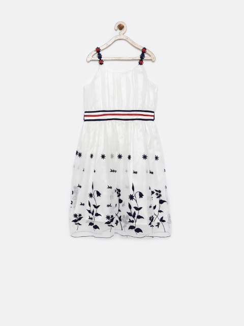 

Peppermint Girls White Embroidered Fit & Flare Dress