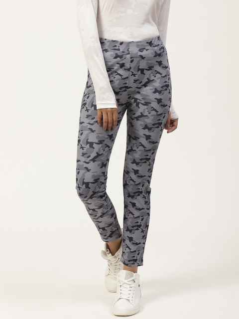 

ANTS Women Navy Blue & White Camouflage Print Cropped Yoga Tights