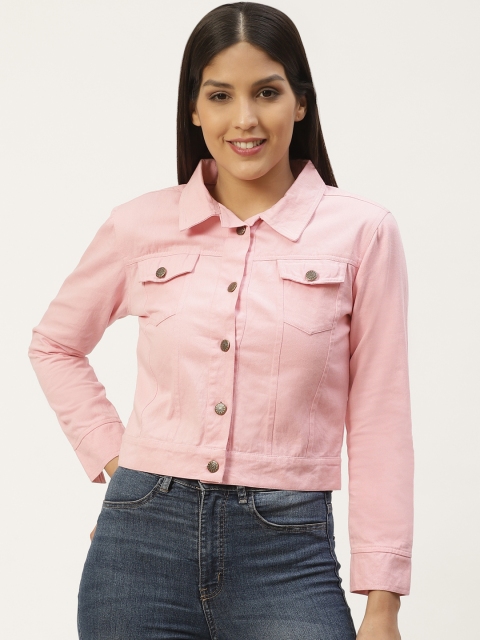 

ANTS Women Pink Solid Denim Jacket