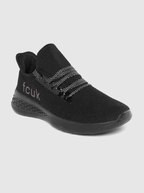 

French Connection Men Black Woven Design Sneakers