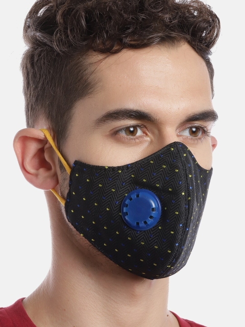 

LUXURAZI Unisex Black Woven Design 5 Layer Reusable Protective Outdoor Mask