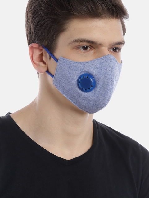 

LUXURAZI Unisex Blue Solid Reusable Certified 5-Ply Protective Outdoor Mask