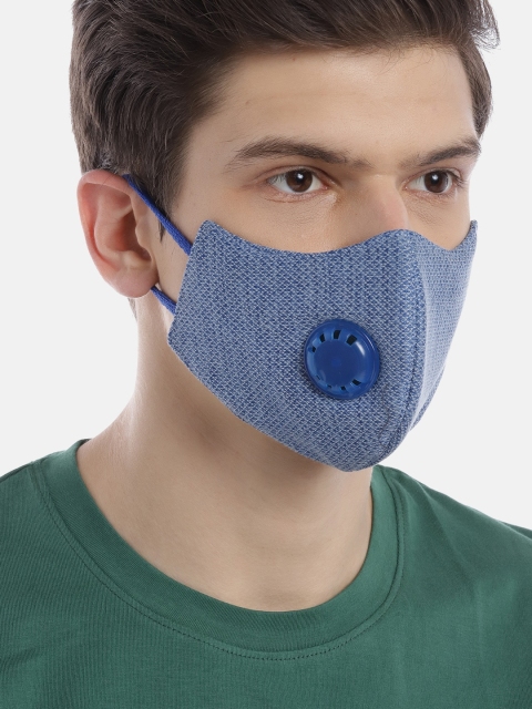 

LUXURAZI Unisex Blue Patterned Reusable Certified 5-Ply Protective Outdoor Mask