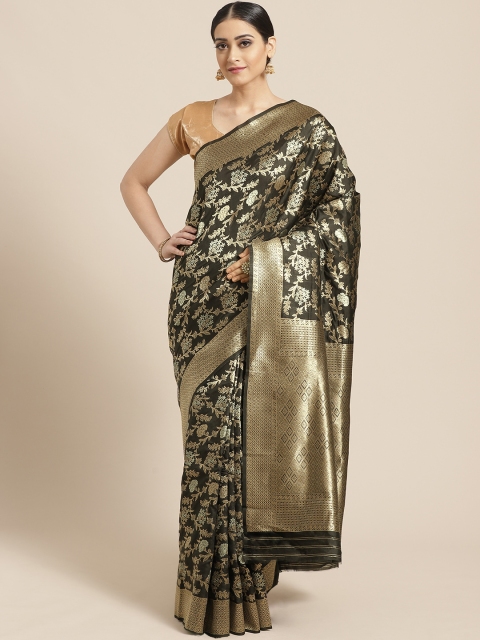 

PACHE Black & Golden Zari Woven Design Banarasi Saree