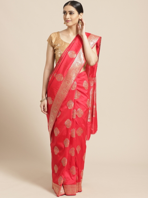 

PACHE Red & Golden Zari Woven Design Banarasi Saree