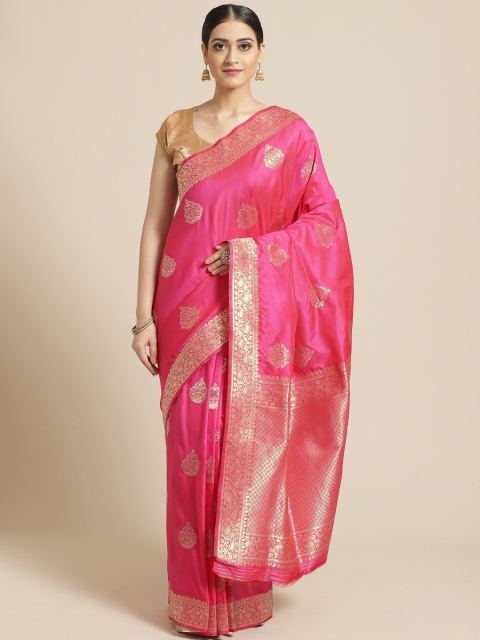 

PACHE Pink & Golden Zari Woven Design Banarasi Saree