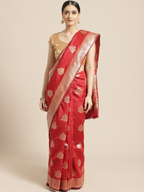 

PACHE Red & Golden Zari Woven Design Banarasi Saree