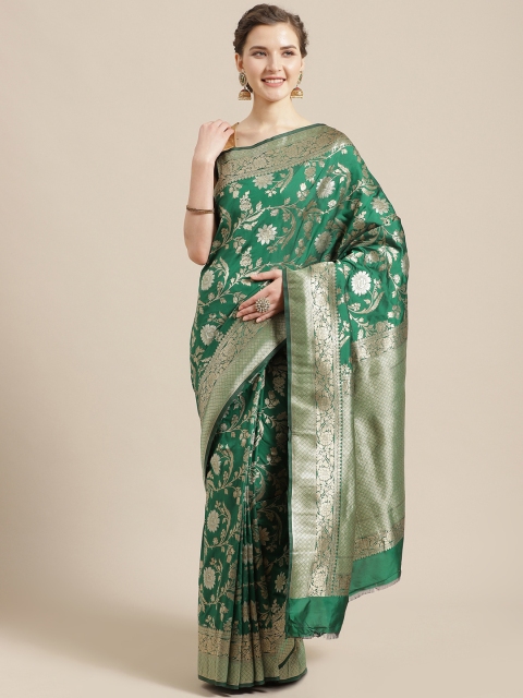 

PACHE Green & Golden Woven Design Banarasi Saree