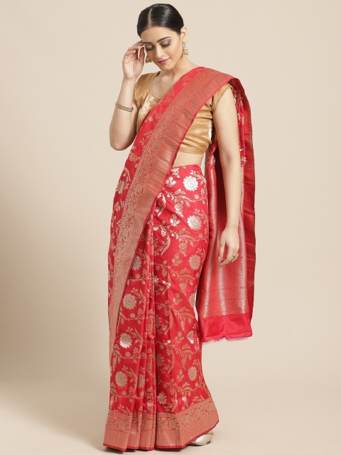 

PACHE Red & Golden Zari Woven Design Banarasi Saree