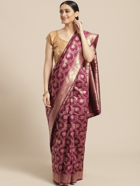 

PACHE Purple & Golden Zari Woven Design Banarasi Saree