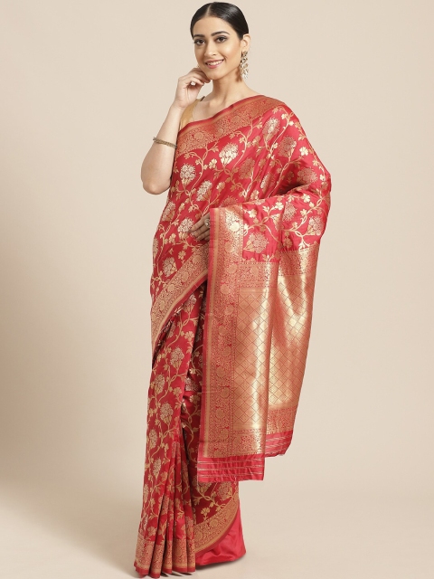 

PACHE Red & Golden Zari Woven Design Banarasi Saree