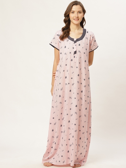 

Sweet Dreams Pink & Black Striped Nightdress
