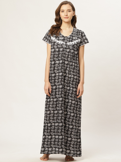 

Sweet Dreams Black & White Printed Nightdress