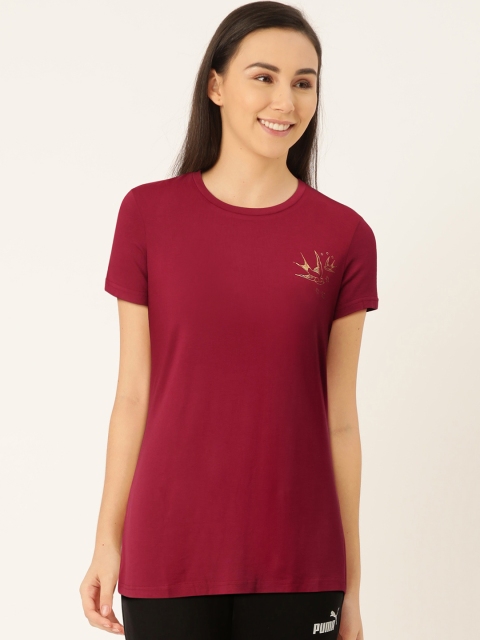 

Sweet Dreams Women Maroon Solid Slim Fit Lounge T-Shirt